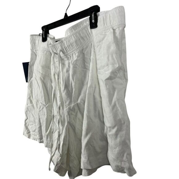 Gap Womens Linen Pull On Shorts Elastic Waist White NWT Pocket Drawstring XXL 2X - Picture 8 of 16